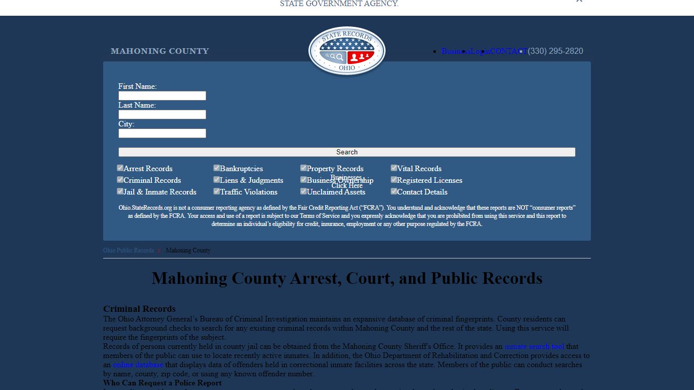 Mahoning County Arrest, Court, and Public Records